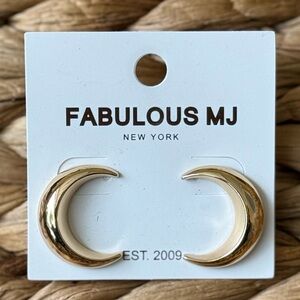 Gold Crescent Earrings